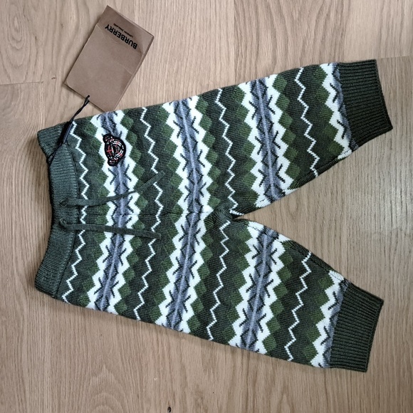 Burberry Other - BURBERRY Tomliegh Fair Isle Wool & Cashmere Joggers Pants Baby 12 mon Moss Green